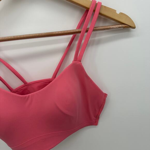 Lululemon Womens Pink Workout Sports Bra Size 6 Gym Padded Running Training - Picture 3 of 5